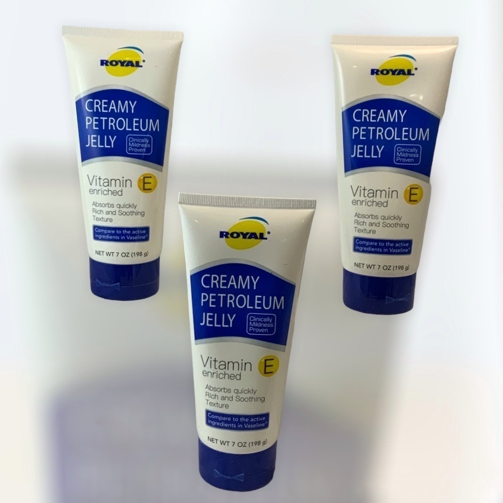 Royal Creamy Vitamin E Enriched Quick Absorbing Lotion Petroleum Jelly 3 Pack